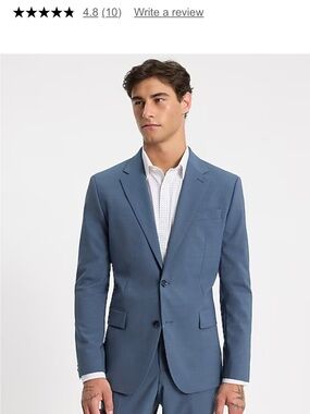 Men's Blue Two-Button Suit Jacket - Modern Tailored Fit